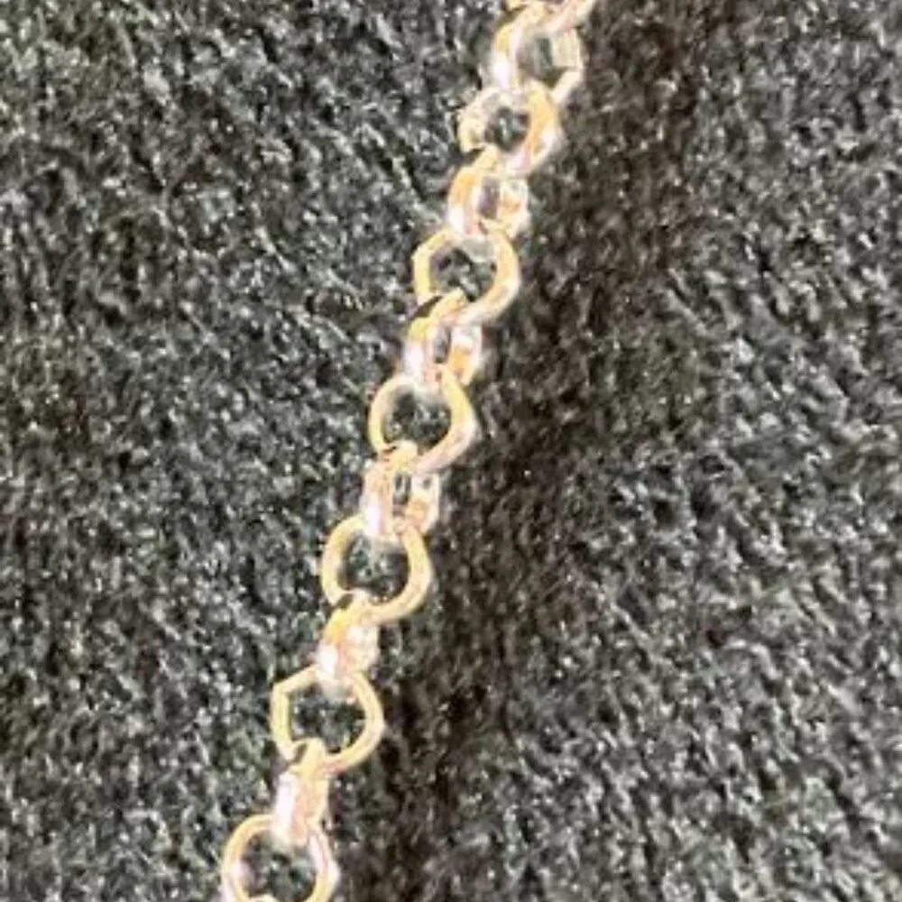 Handcrafted Glass Pendant Stunning Sparkly Red with Silver-Tone Chain 22"/24" - Picture 3 of 5